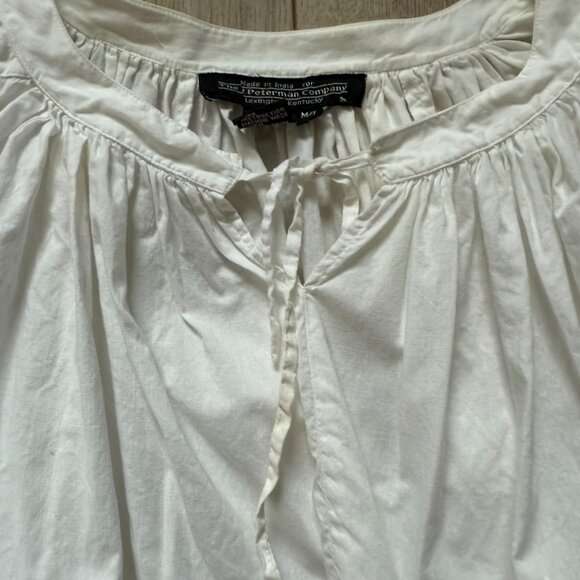 The J. Peterman Company 100% Cotton Peasant Blouse Top Women's Size M/L White - Picture 3 of 5
